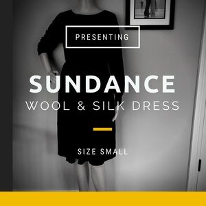 Sundance Black wool and silk dress in small.